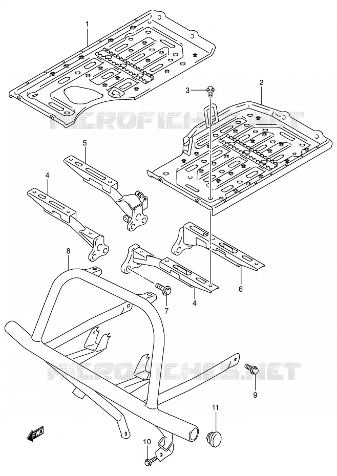 REPOSE PIED Suzuki QUAD 500 KINGQUAD 2001  LT-A500FK1(E3/E28)