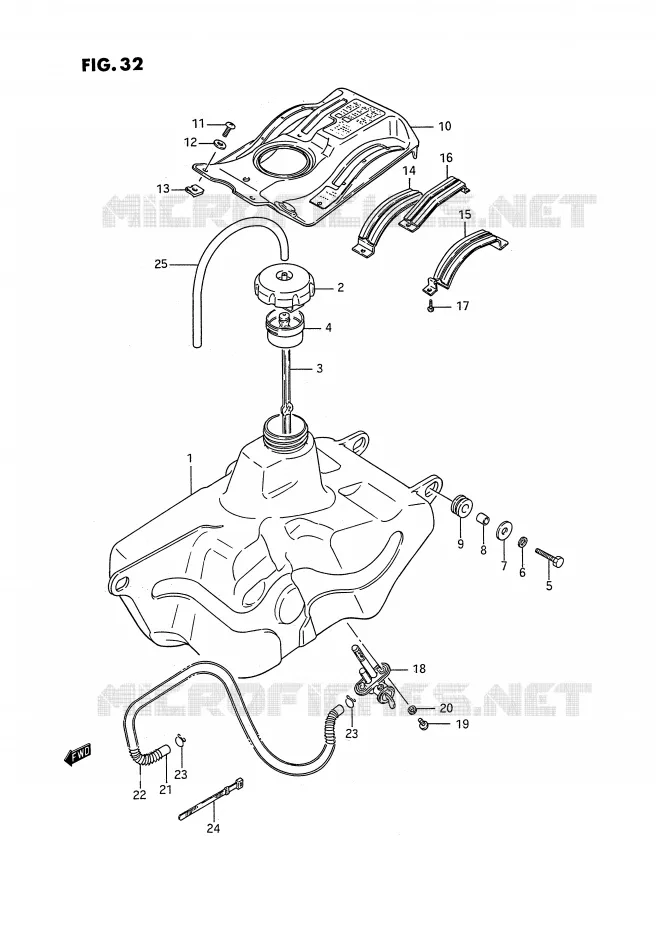 RESERVOIR D'ESSENCE Suzuki QUAD 250 KINGQUAD 1993  LT-F4WDP(E2)