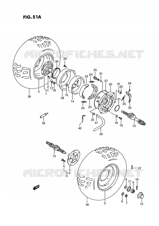 ROUE ARRIERE (MODELE S) Suzuki QUAD 300 KINGQUAD 1994  LT-F4WDXR(E28)