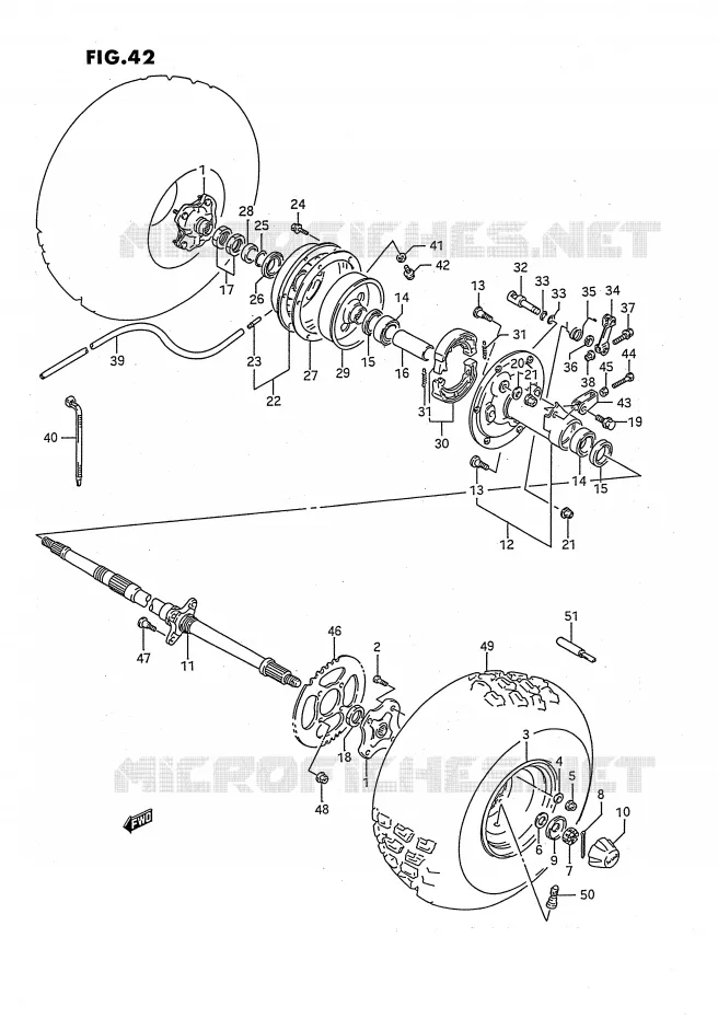 ROUE ARRIERE Suzuki QUAD 160 OZARK 1994  LT-F160R(P28)