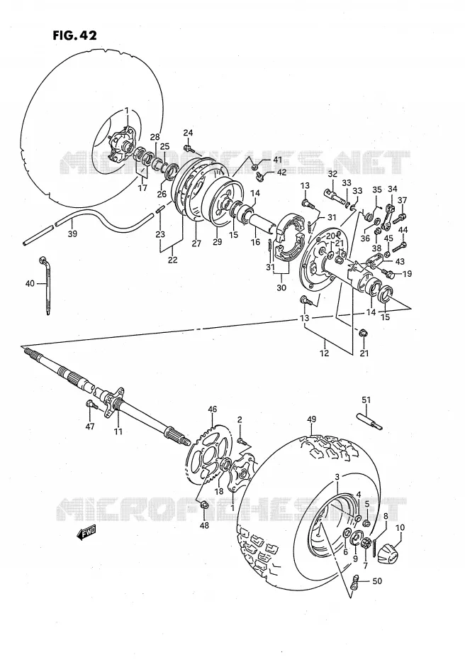 ROUE ARRIERE Suzuki QUAD 160 OZARK 1996  LT-F160T(P2)