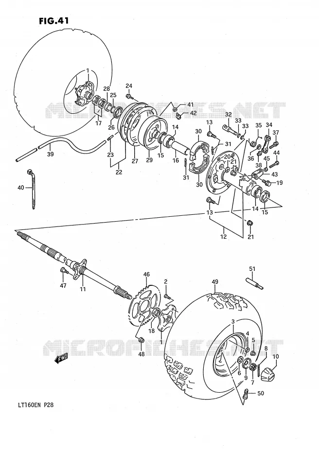 ROUE ARRIERE Suzuki QUAD 160 QUADRUNNER 1990  LT160EL(P28)