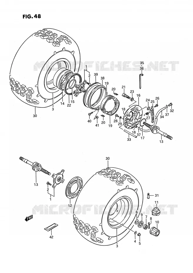 ROUE ARRIERE Suzuki QUAD 250 KINGQUAD 1990  LT-F4WDL(E2)