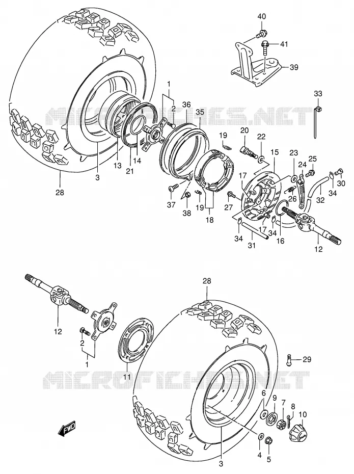 ROUE ARRIERE Suzuki QUAD 250 KINGQUAD 1996  LT-F4WDT(E28)