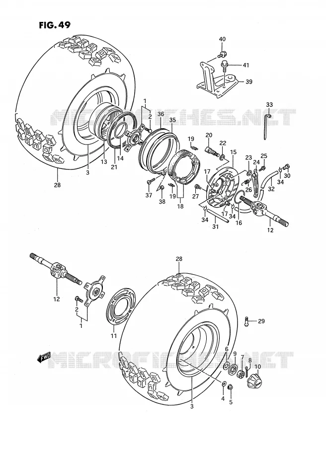 ROUE ARRIERE Suzuki QUAD 250 OZARK 1996  LT-F250T(E2)