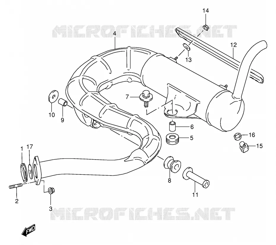 SILENCIEUX Suzuki QUAD 80 QUADSPORT 1997  LT80V(P3/P28)