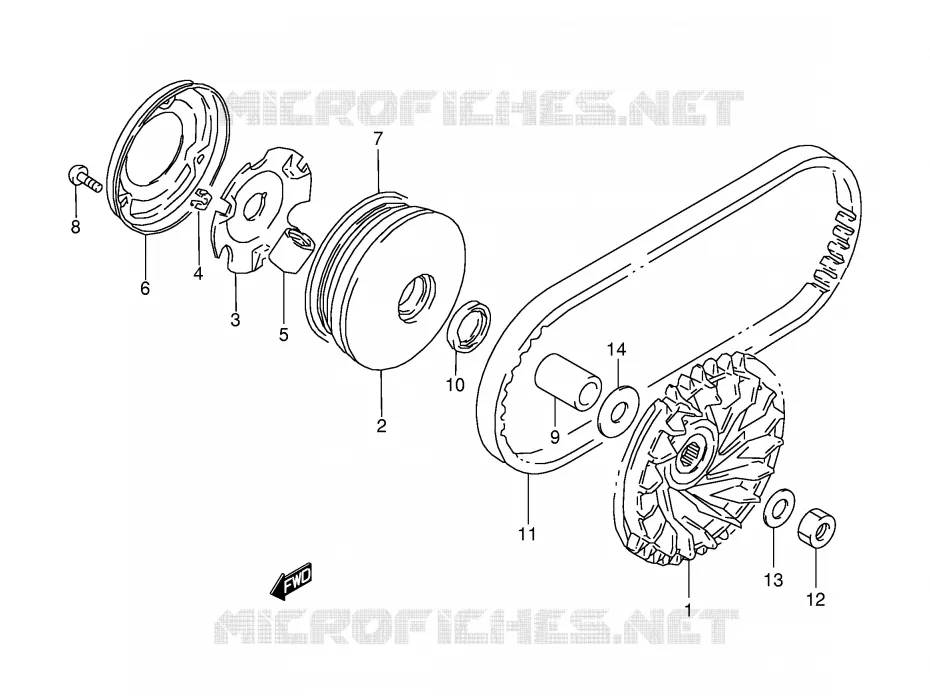 TRANSMISSION (1) Suzuki QUAD 80 QUADSPORT 2004  LT80K4(P1)
