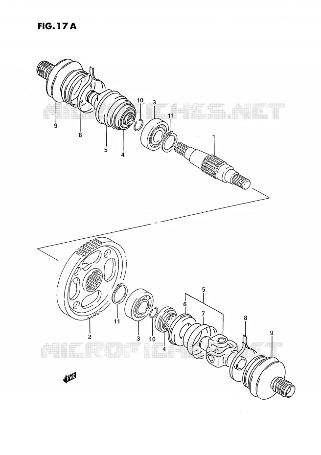 TRANSMISSION (3) (MODELE R/S/T) Suzuki QUAD 250 OZARK 1988  LT-F250J(E2)