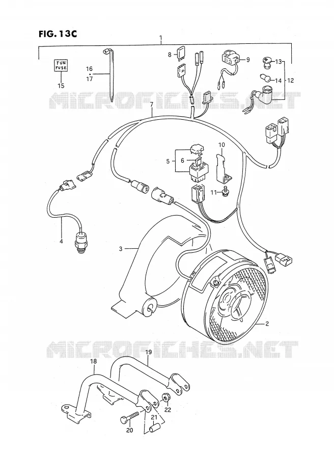 VENTILATEUR DE REFROIDISSEMENT (MODELE N/P/R/S:OPTIONNEL) Suzuki QUAD 250 KINGQUAD 1993  LT-F4WDP(E2)