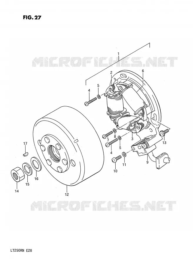 ALLUMAGE ROTOR - STATOR (MODELE F/G) Suzuki QUAD 250 QUADRACER 1986  LT250RG(E28)