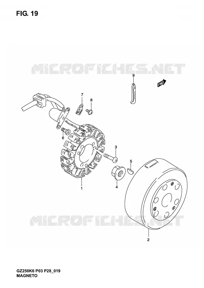 ALLUMAGE ROTOR - STATOR Suzuki MOTO 250 MARAUDER 2006  GZ250K6(P3)