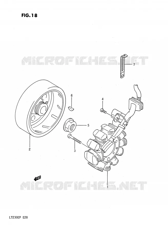ALLUMAGE ROTOR - STATOR Suzuki QUAD 230 QUADSPORT 1990  LT230EL(E28)