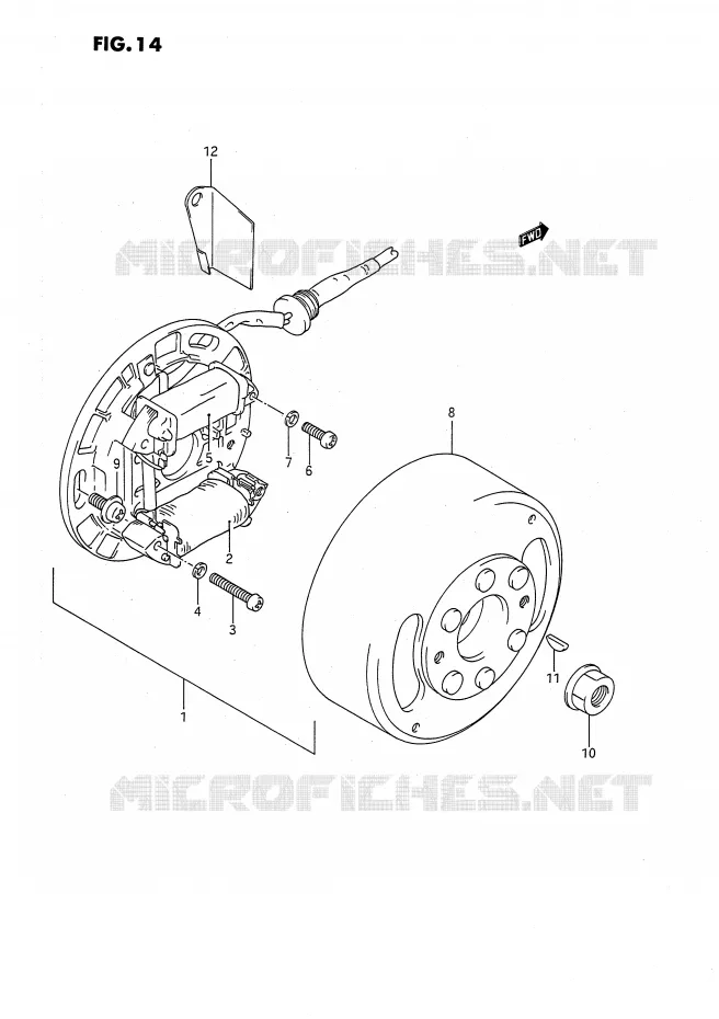 ALLUMAGE ROTOR - STATOR Suzuki QUAD 80 QUADSPORT 1990  LT80L(P1)