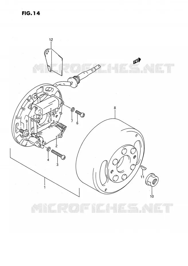 ALLUMAGE ROTOR - STATOR Suzuki QUAD 80 QUADSPORT 1992  LT80N(P28)