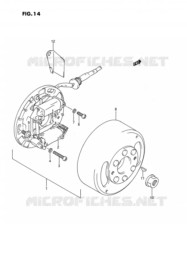 ALLUMAGE ROTOR - STATOR Suzuki QUAD 80 QUADSPORT 1995  LT80S(P3)