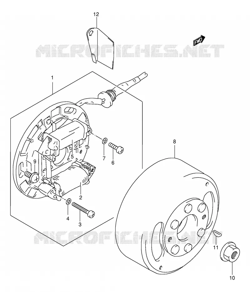 ALLUMAGE ROTOR - STATOR Suzuki QUAD 80 QUADSPORT 2003  LT80K3(P1)
