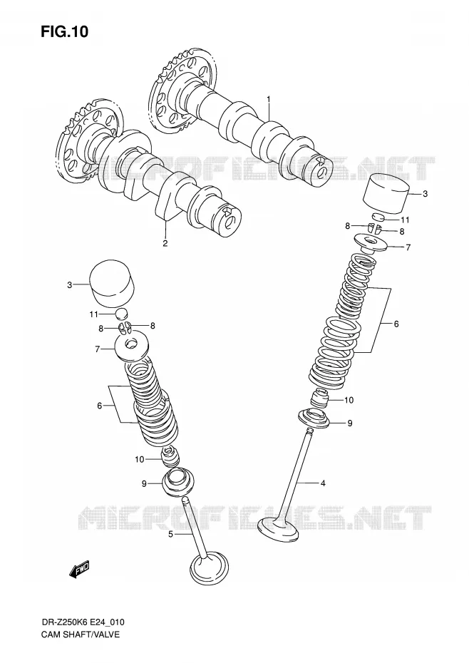 ARBRE A CAMES - SOUPAPES Suzuki MOTO 250 DR-Z 2007  DR-Z250K7(E24)