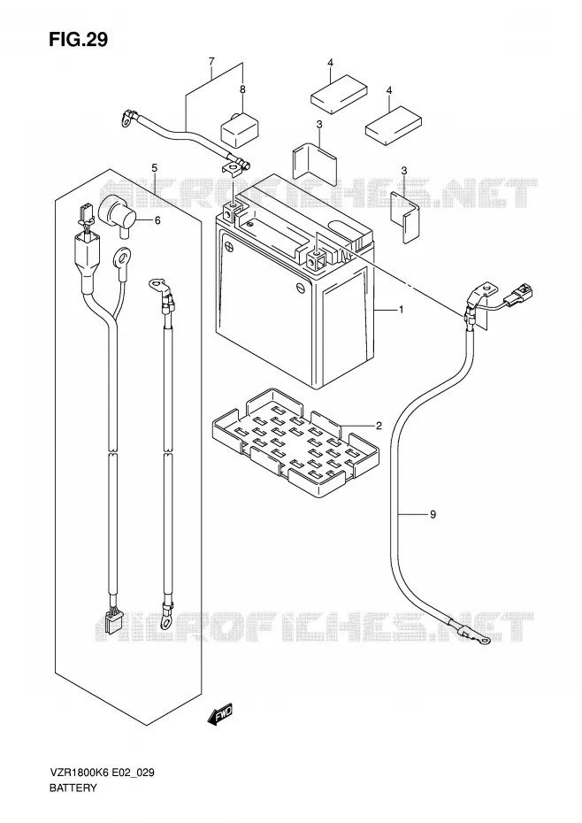 BATTERIE Suzuki MOTO 1800 INTRUDER 2006  VZR1800K6(E2)