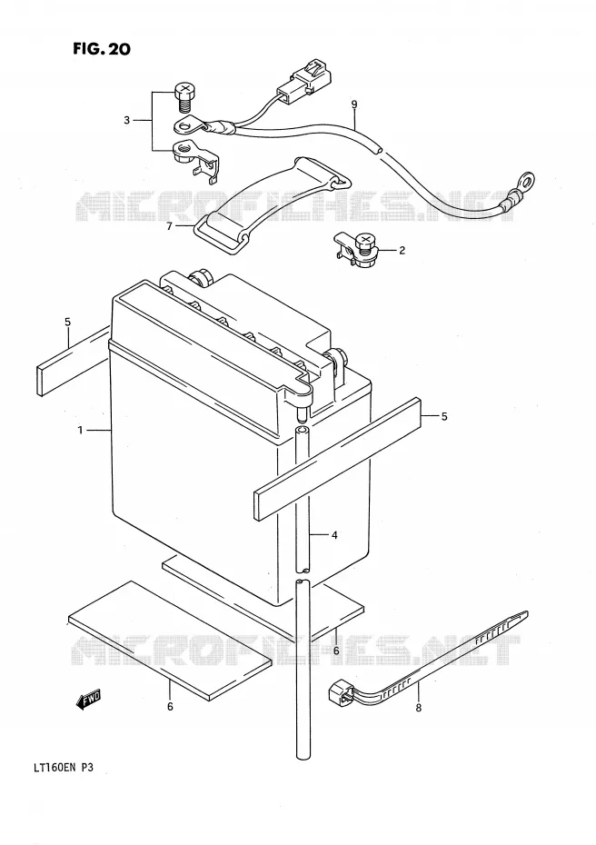BATTERIE Suzuki QUAD 160 QUADRUNNER 1992  LT160EN(P3)