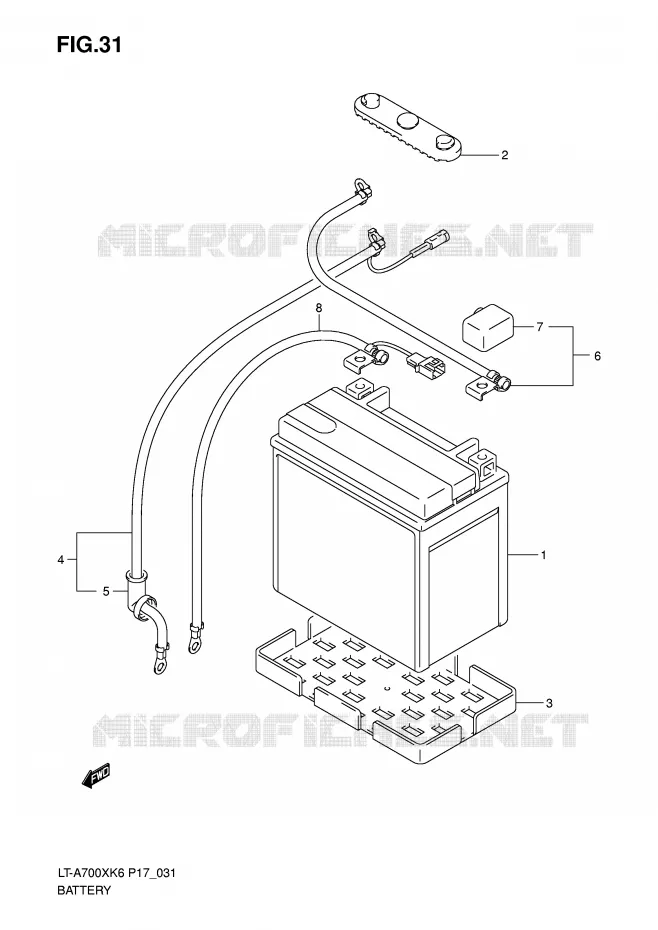 BATTERIE Suzuki QUAD 700 KINGQUAD 2006  LT-A700XK6(P17)