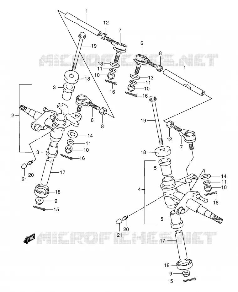 BIELLETTE DE DIRECTION - MOYEU Suzuki QUAD 80 QUADSPORT 2002  LT80K2(P1)