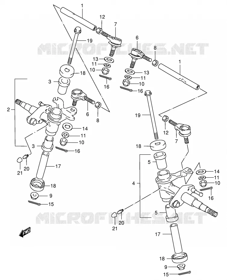 BIELLETTE DE DIRECTION - MOYEU Suzuki QUAD 80 QUADSPORT 2002  LT80K2(P3/P28)