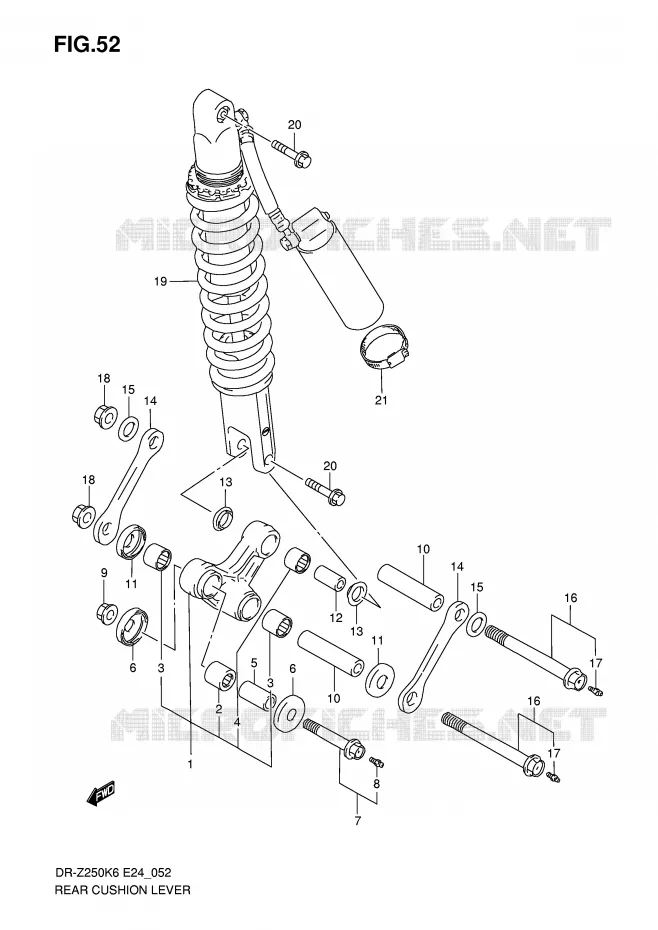 BIELLETTE DE SUSPENSION ARRIERE Suzuki MOTO 400 DR-Z 2009  DR-Z250K9(E24)
