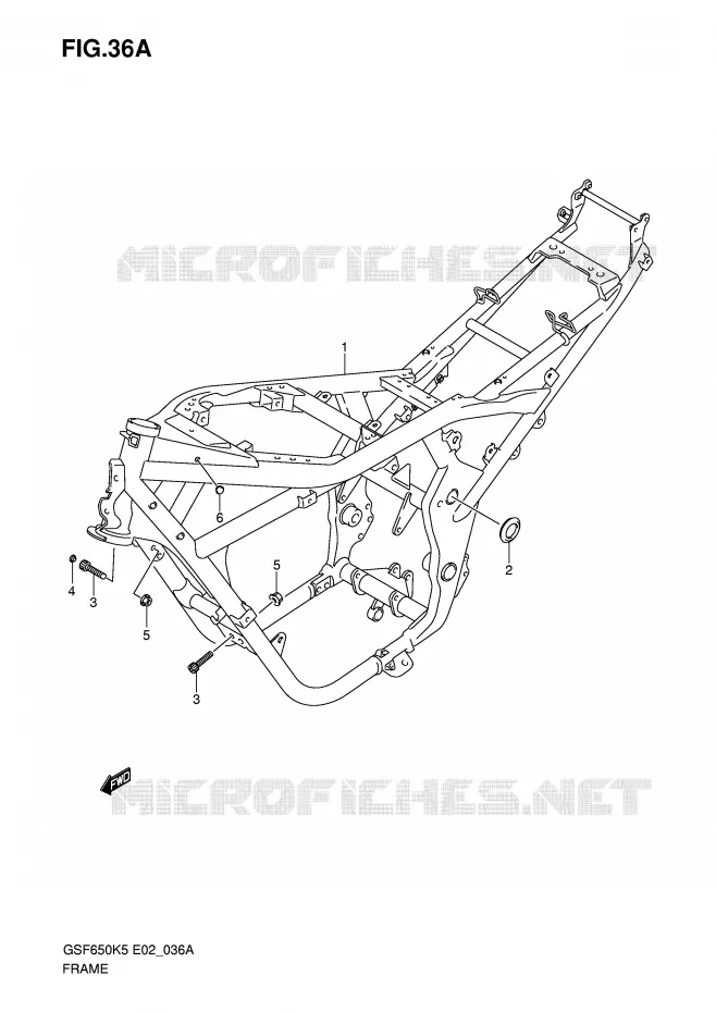 CADRE (MODELE K6) Suzuki MOTO 650 BANDIT 2006  GSF650AK6(E2)