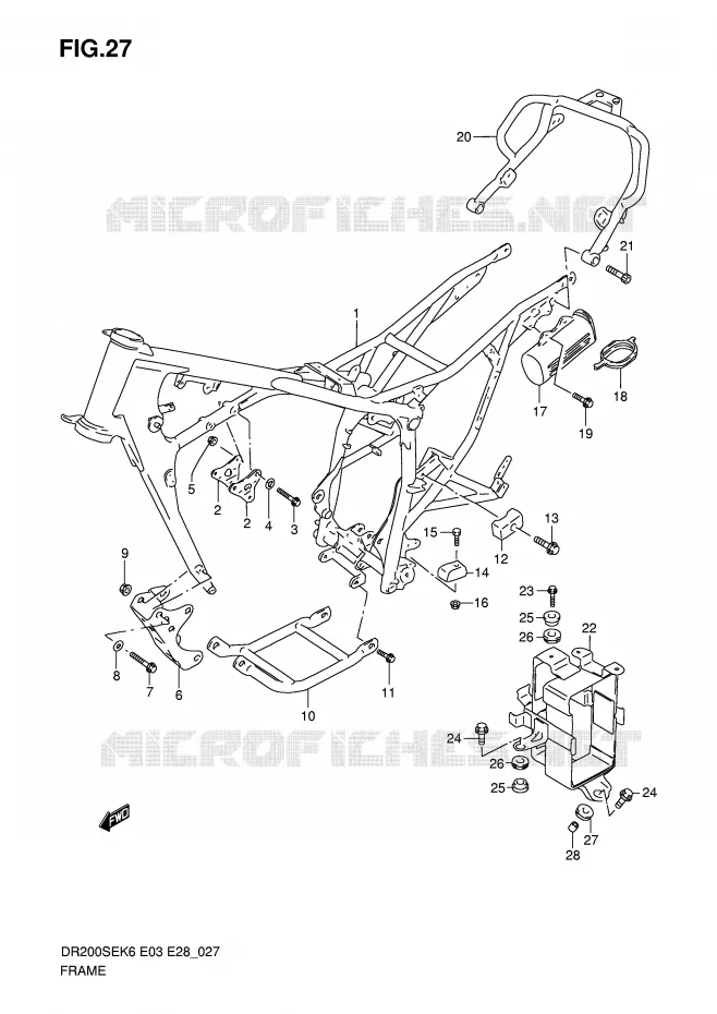 CADRE Suzuki MOTO 200 DR 2010  DR200SEL0(E3/E28)