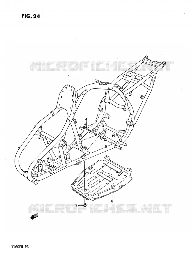 CADRE Suzuki QUAD 160 QUADRUNNER 1989  LT160EK(P3)