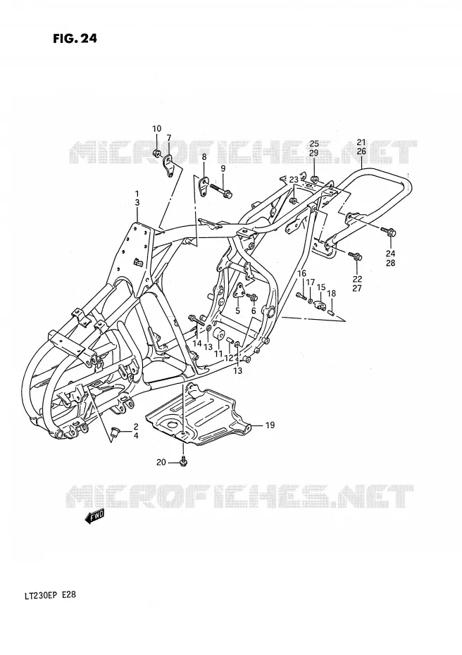 CADRE Suzuki QUAD 230 QUADSPORT 1993  LT230EP(E28)
