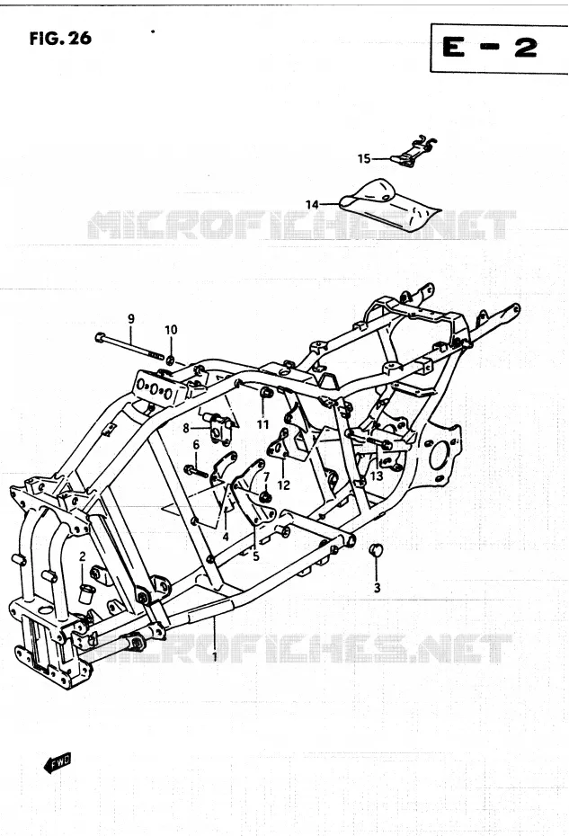 CADRE Suzuki QUAD 250 QUADRUNNER 1985  LT250EFF(F/2/G)