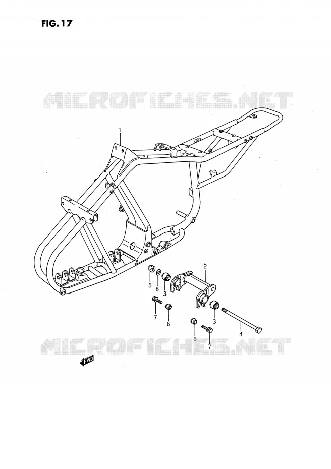 CADRE Suzuki QUAD 80 QUADSPORT 1992  LT80N(P1)