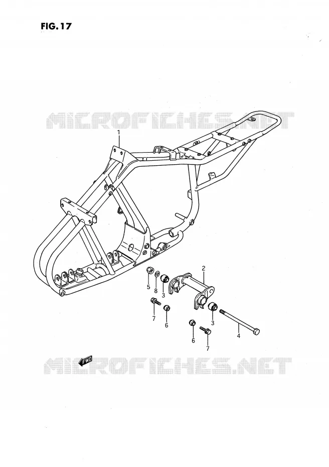 CADRE Suzuki QUAD 80 QUADSPORT 1994  LT80R(P3)