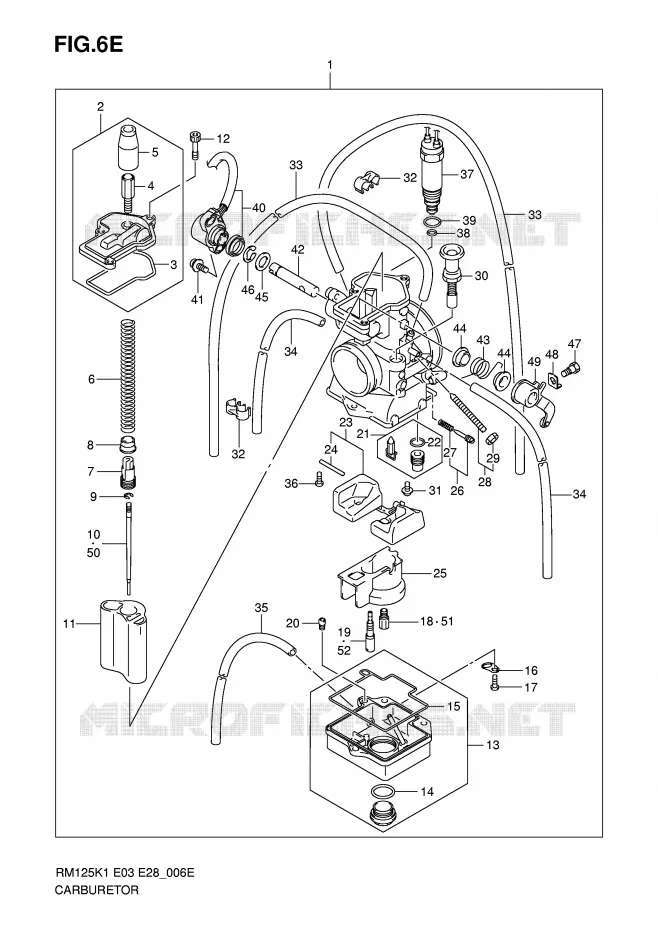 CARBURATEUR (MODELE K6) Suzuki MOTO 125 RM 2004  RM125K4