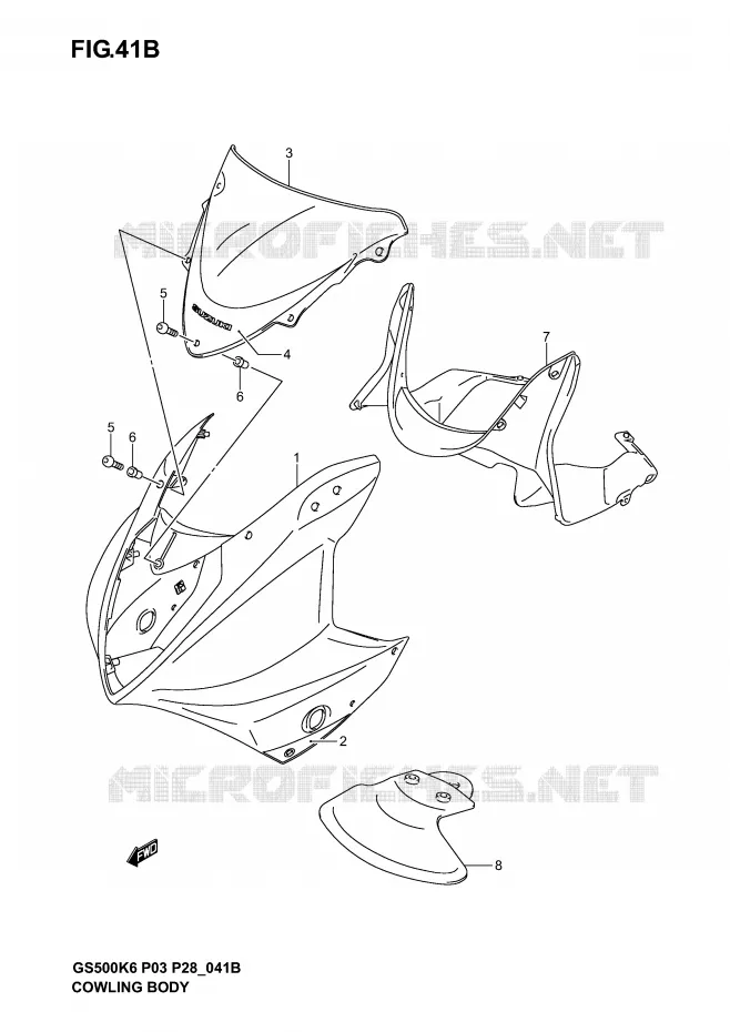 CARENAGES - ETIQUETTES (GS500FK5) Suzuki MOTO 500 GS-F 2004  GS500FK4(P3)