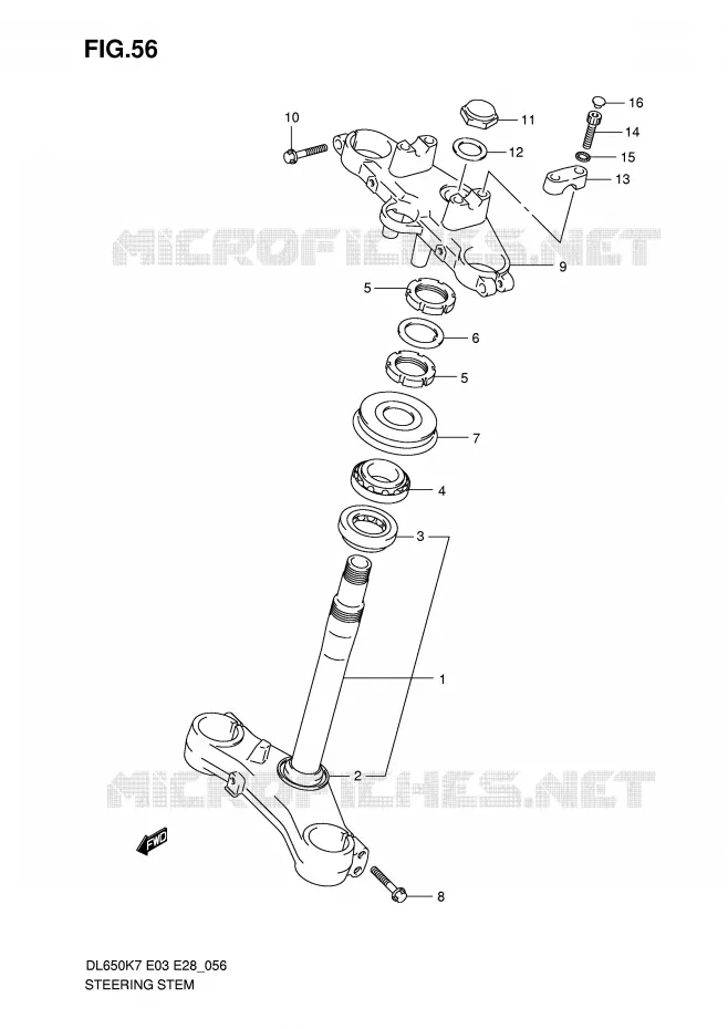 COLONNE DE DIRECTION Suzuki MOTO 650 V-STROM 2008  DL650AK8(E3/E28)