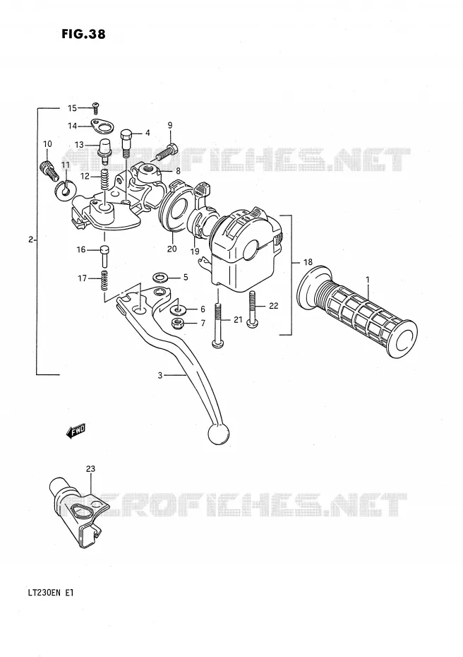 COMMUTATEUR POIGNEE GAUCHE Suzuki QUAD 230 QUADSPORT 1992  LT230EN(E1)