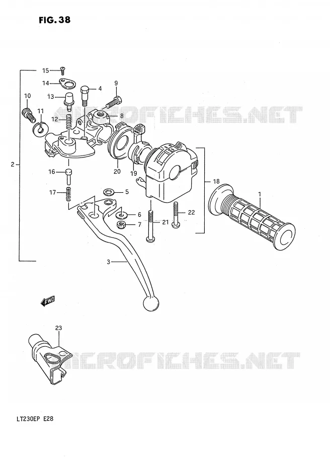 COMMUTATEUR POIGNEE GAUCHE Suzuki QUAD 230 QUADSPORT 1993  LT230EP(E28)