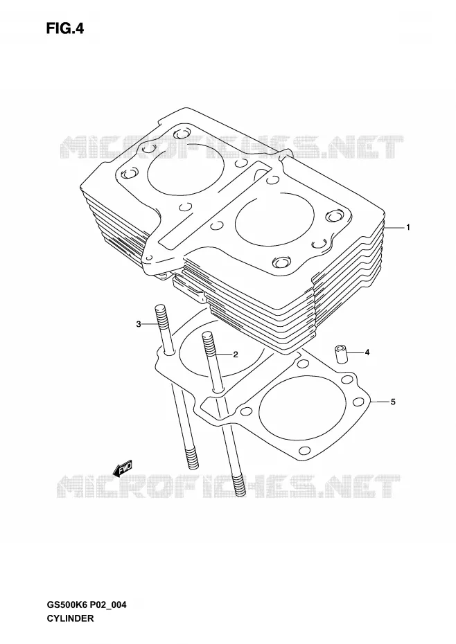 CYLINDRE Suzuki MOTO 500 GS-F 2006  GS500FK6(P19)