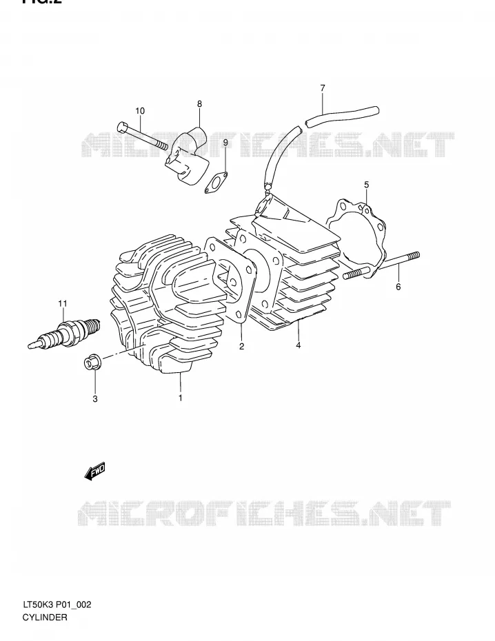 CYLINDRE Suzuki QUAD 50 MINIQUAD-SPORT 2004  LT50K4(P1)