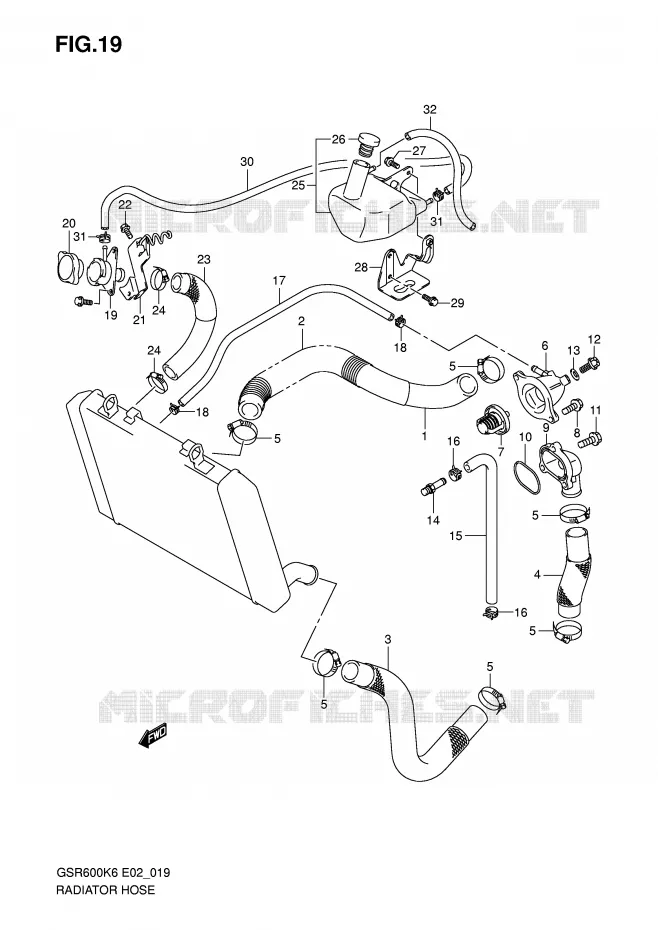DURITE DE RADIATEUR Suzuki MOTO 600 GSR 2007  GSR600UAK7(E2)