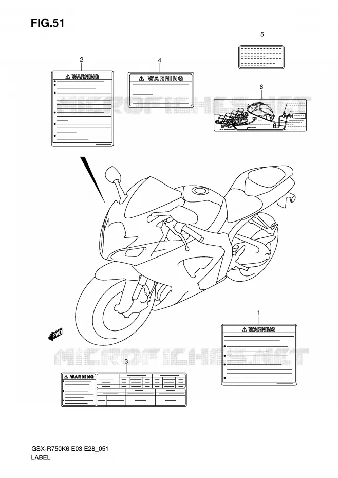 ETIQUETTE Suzuki MOTO 750 GSX-R 2007  GSX-R750K7(E3/E28)