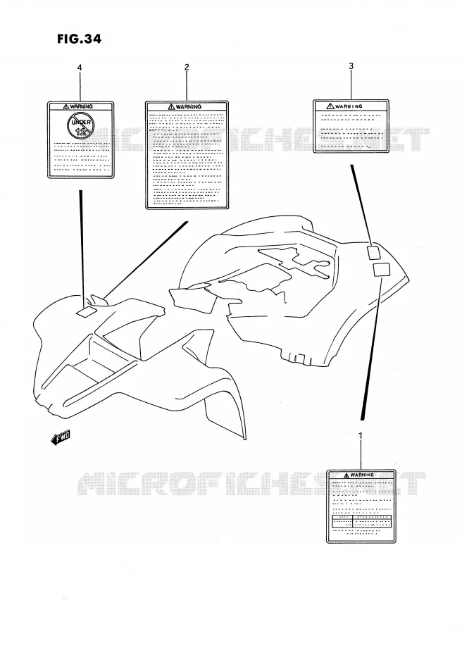 ETIQUETTE Suzuki QUAD 80 QUADSPORT 1993  LT80P(P3)