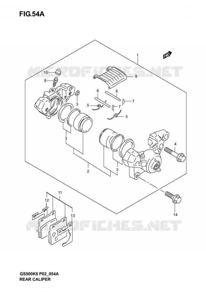ETRIER DE FREIN ARRIERE (MODELE K4/K5/K6) Suzuki MOTO 500 GS-F 2005  GS500FK5(P19)