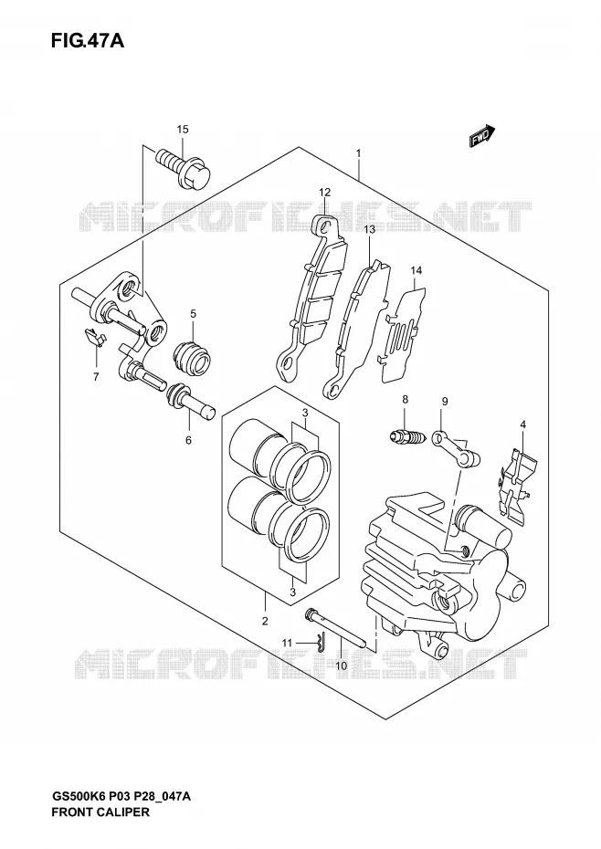 ETRIER DE FREIN AVANT (MODELE K4/K5/K6) Suzuki MOTO 500 GS-E 2006  GS500K6(P3)