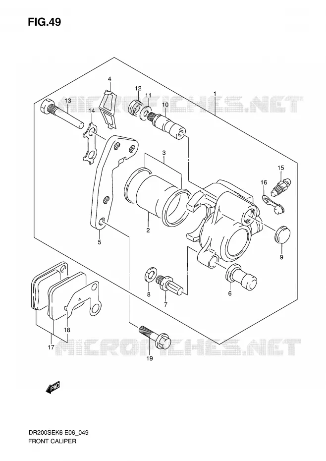 ETRIER DE FREIN AVANT Suzuki MOTO 200 DR 2010  DR200SEL0(E6)