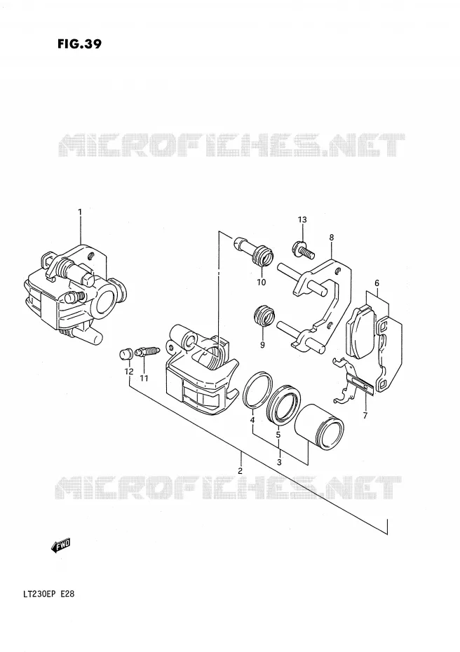 ETRIER DE FREIN AVANT Suzuki QUAD 230 QUADSPORT 1990  LT230EL(E28)