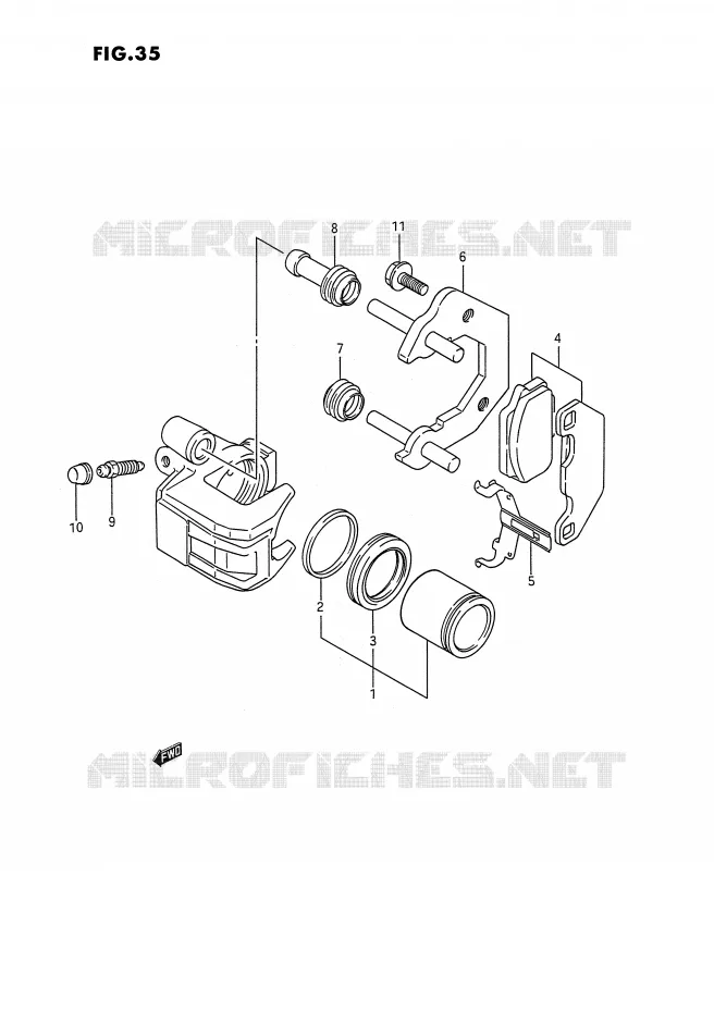 ETRIER DE FREIN AVANT Suzuki QUAD 250 QUADRACER 1991  LT250RM(E1)