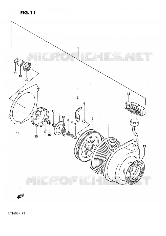 LANCEUR (OPTIONNEL) Suzuki QUAD 160 QUADRUNNER 1991  LT160EM(P3)